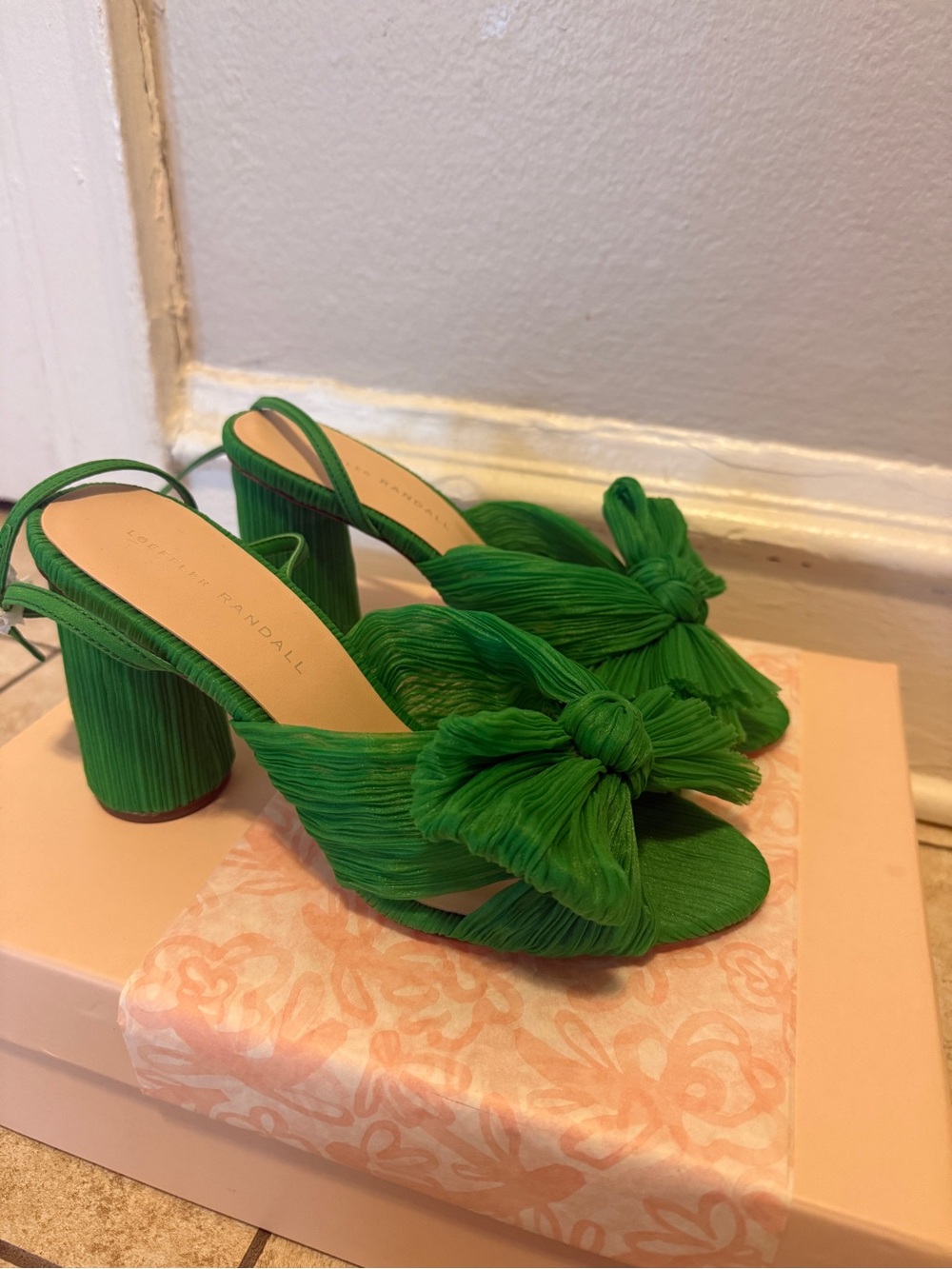 Vibrant Green Loeffler Randall Camellia Heels - Picture 2 of 5